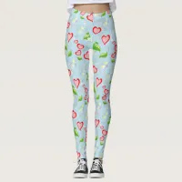 Fun Colorful Hearts and Flowers Leggings