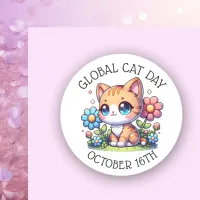 Global Cat Day October 16th Classic Round Sticker