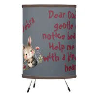 Rabbit Woodland Kids Christian Prayer on Grey | Tripod Lamp