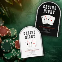 Vegas Casino Blackjack Poker Night Black Party Invitation