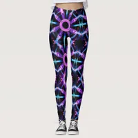 Neon Starburst Kaleidoscope Leggings