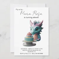 *~* Pastel Dragon Cake Photo AP88 Birthday Party Invitation