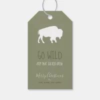 Go Wild Buffalo Adventures Pattern White ID602 Gift Tags