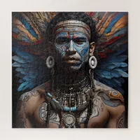 Aztec Abstract Vibrant Tribal Fusion Art Jigsaw Puzzle