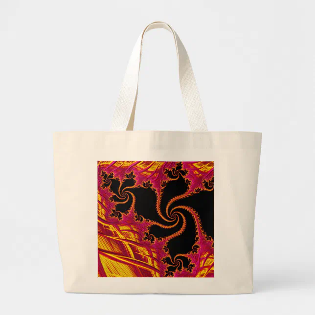 Flamboyant fractal large tote bag