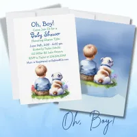 Baby Boy and his Bulldog Baby Shower Invitation