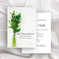 Greenery on White Death Anniversary Memorial Invitation