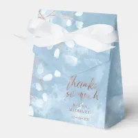 Watercolor Snowdrops Thank You Dusty Blue ID726 Favor Boxes