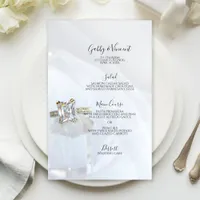 Square Diamond Ring Pillar Crystal Wedding Menu