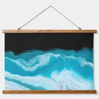 Blue and  White Marble Waves   Hanging Tapestry