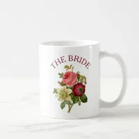 The Bride Burgundy Pink Rose Bouquet Mug