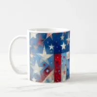 Patriotic Red White and Blue Abstract US Flag Coffee Mug