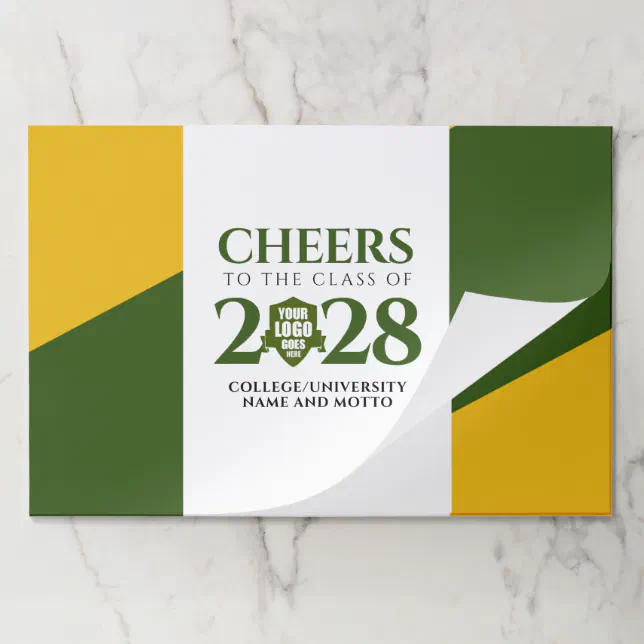 Green Gold School College University Graduation Paper Pad