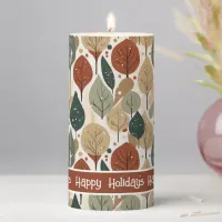 Earth Tones Christmas Pattern#5 ID1009 Pillar Candle