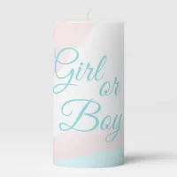 Pink and Blue Balloons Boy or Girl Gender Reveal Pillar Candle