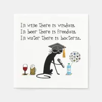 Thumbnail for In Wine There Is Wisdom Funny Wine Saying Napkins