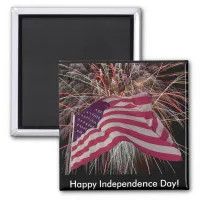 American Flag and Fireworks Magnet