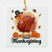 Happy Thanksgiving  Ceramic Ornament