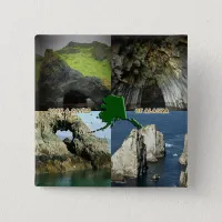 Rock Formations and Caves in Alaska Collage Pinback Button