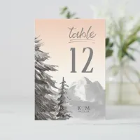 Mountain Landscape V2 Table Numbers Blush ID787