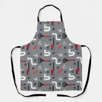 Plumbers Equipment Plumbing Tools Patterned Apron