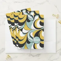 60s 70s Vibe Retro Swirls Abstract Pat#3 ID1069 Pocket Folder