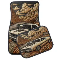 Classic 1980s Muscle Car Drive Car Floor Mat