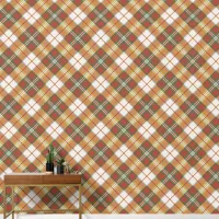 Brown Green White Checkers Wallpaper