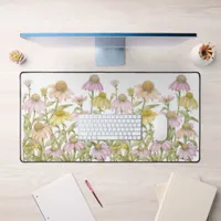 Coneflowers Watercolor Botanical Art Desk Mat