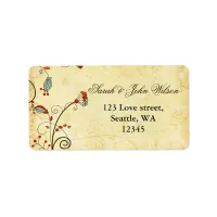 rustic  red floral ,return address label