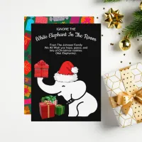 White Elephant Christmas Family Greeting Holiday Card