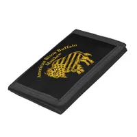 Patriotic Gold Bison Design Trifold Wallet