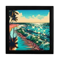 Beautiful Comic Pop Art Style Beach Scene Gift Box