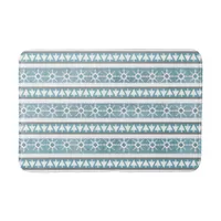 Southwest Winter Blue Geometric Snowflake Pines Md Bath Mat