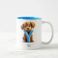 Letter Y Dog Alphabet Monogram Coffee Mug