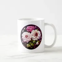 Personalized Pink Roses Floral  Coffee Mug