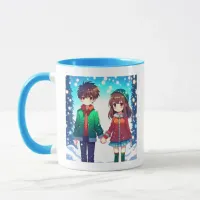 Cute Anime Couple | Our First Christmas Mug