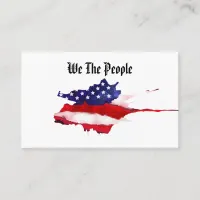 *~* Watercolor We The People American Flag Business Card