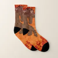 Majestic Horse in Asian Floral Tapestry Socks