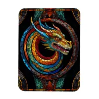 Dragon Swirl in multi colored mosaic design Magnet