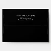 Minimal Black and White Wedding Return Address Envelope