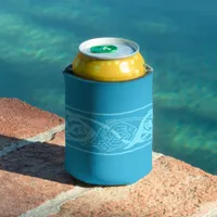 Celtic Knotwork Fish in Blue Can Cooler