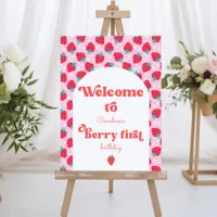 Strawberry 1st Birthday Party Berry First Welcome Foam Board