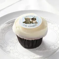 Cowboy and Teddy Bear Baby Shower Cupcake Toppers Edible Frosting Rounds