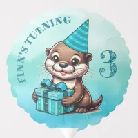 Boy's Birthday Party Otter Themed Personalized Balloon