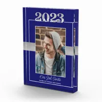 Class of 2023 Blue Silver Graduation Keepsake Photo Block