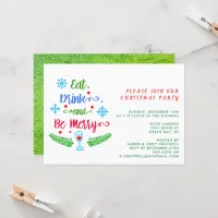 Eat, Drink and Be Merry, Join Our Christmas Party Invitation