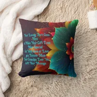 Beautiful Yellow & Pink Bloom Custom Gift Message Throw Pillow