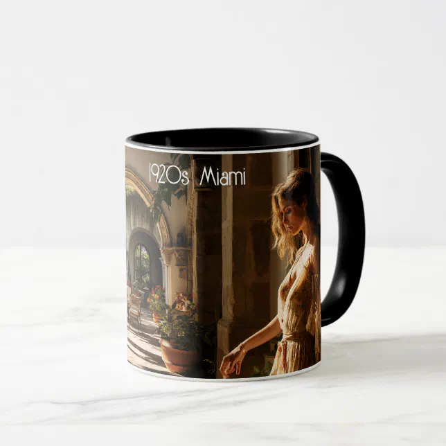 1920s Miami Spanish villa courtyard Mug