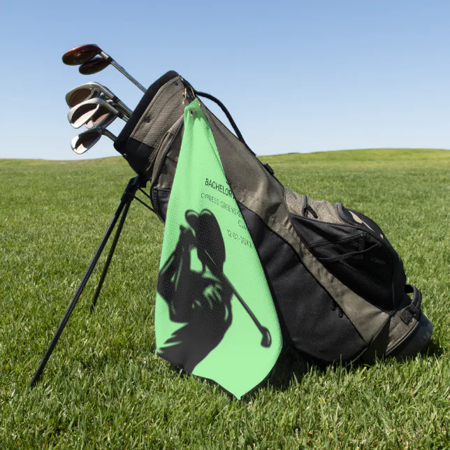 Black golfer Golfing Trip Bachelor Party minimal  Golf Towel
